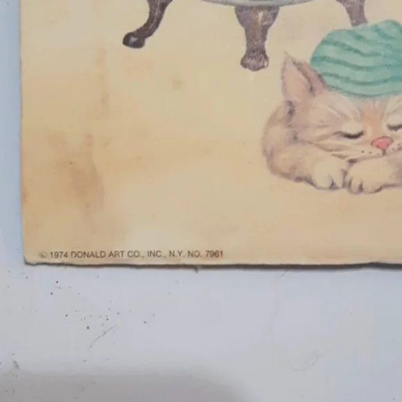 Vintage K CHIN Clown Print Litho wall hanging 1 Circus Life Hobo Weather Wall Decor